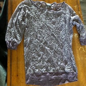 Vanity purple lace see through shirt size medium